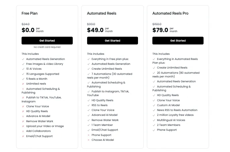 Makereels AI Review: Makereels AI Pricing Plans