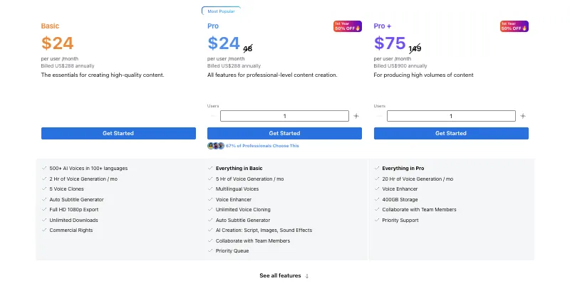 Lovo.ai Review: Lovo.ai Pricing Plans